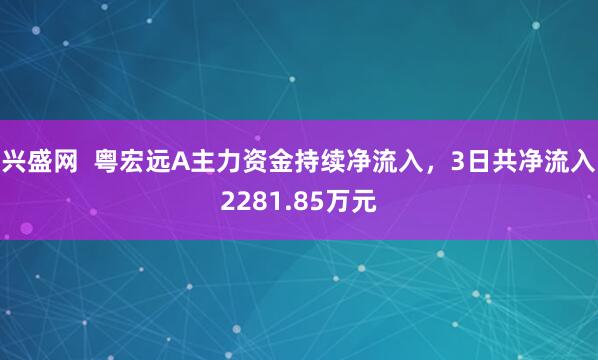 兴盛网  粤宏远A主力资金持续净流入，3日共净流入2281.85万元